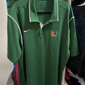 Nike Dri-FIT Green UM Official Polo Shirt with Logo